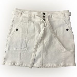 Designer Frame white denim skirt.